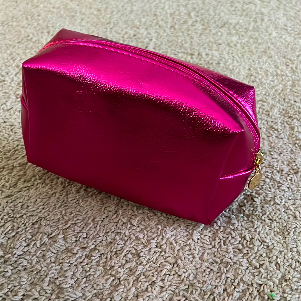 Metallic Pink Makeup Bag